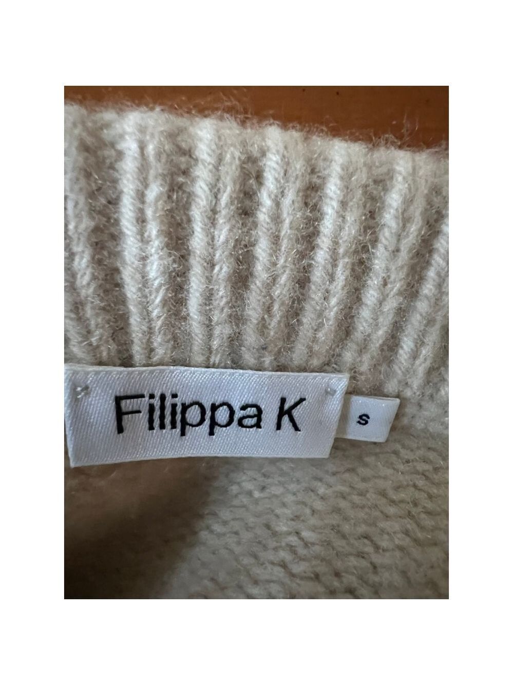 Women's Filippa K Beige Crew Neck Sweater S Wool - Picture 2 of 5